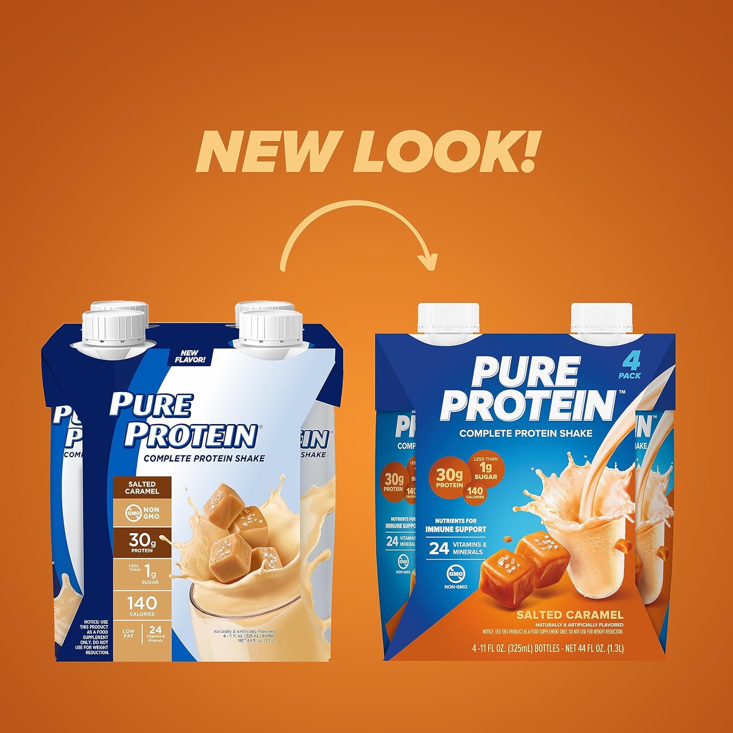 Pure Protein Salted Caramel Shake, Ready to Drink and Keto-Friendly, Vitamins - View 3