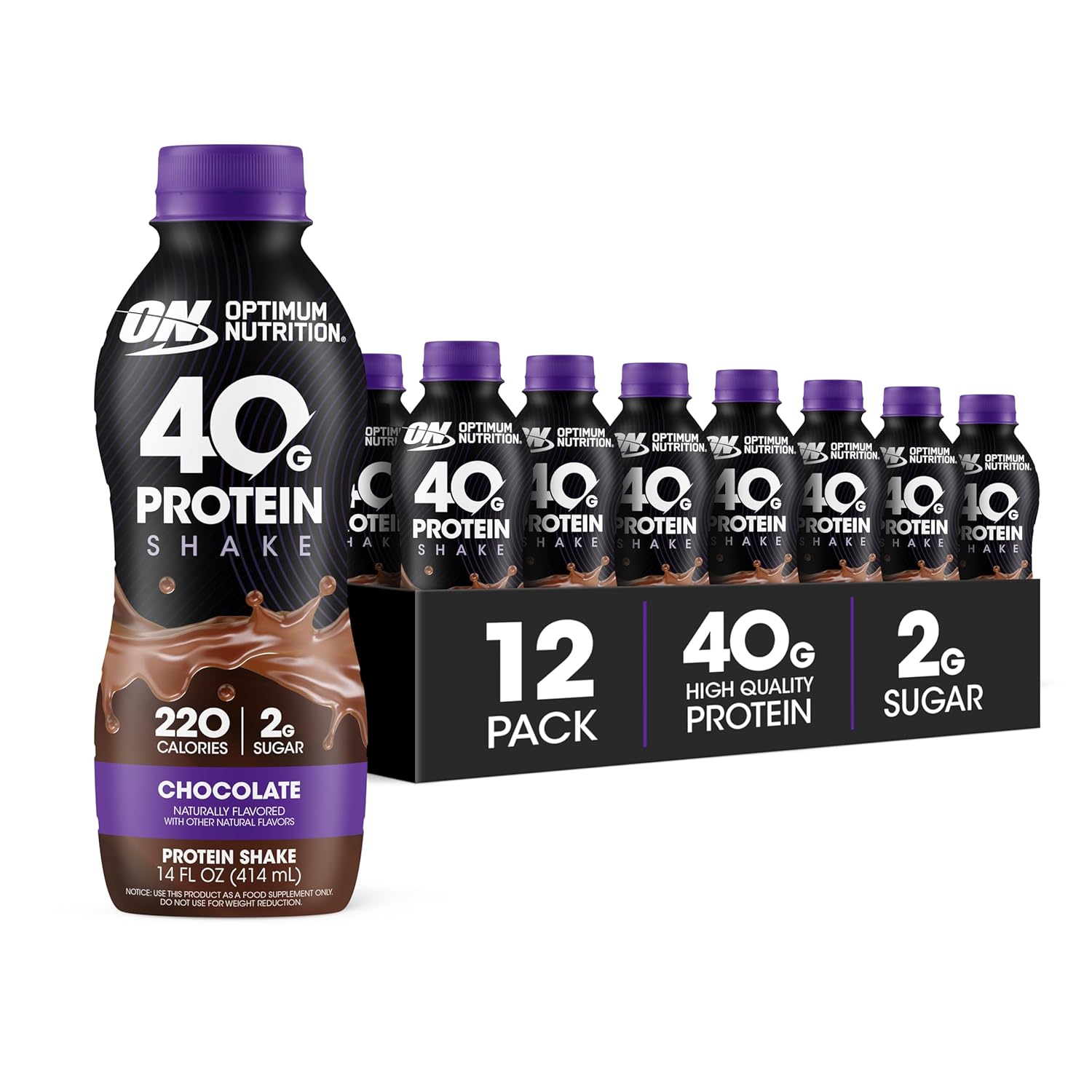 Optimum Nutrition 40g Protein Shake, 40g of Protein, Naturally Flavored,