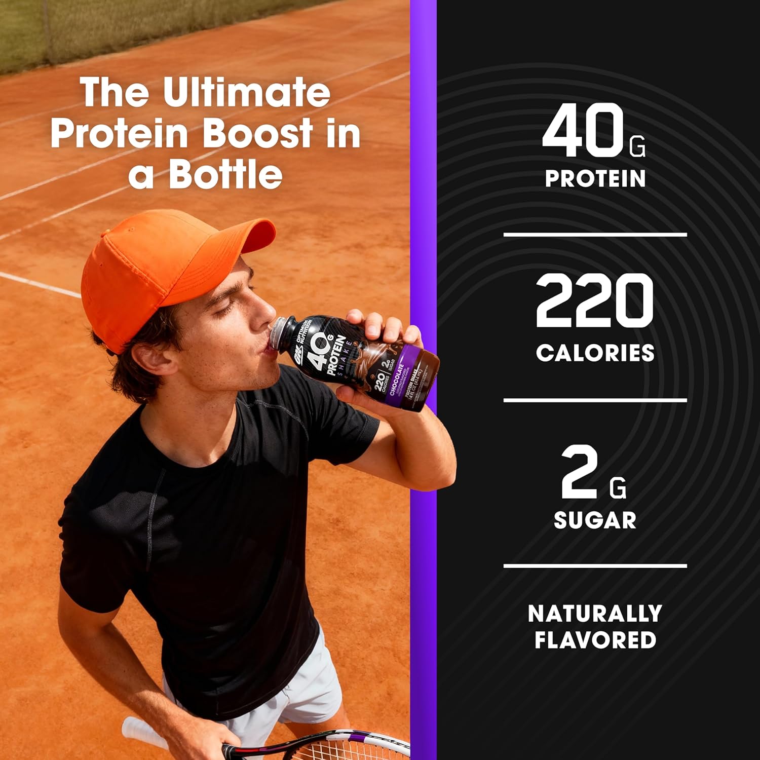 Optimum Nutrition 40g Protein Shake, 40g of Protein, Naturally Flavored, - View 4