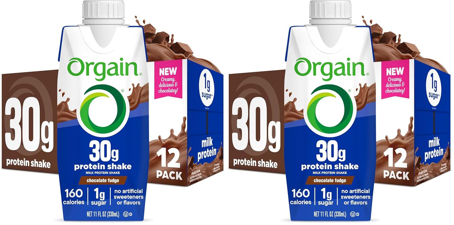 Orgain 30g High Protein Shake,Dairy Isolate Milk Protein,Chocolate Fudge,5g