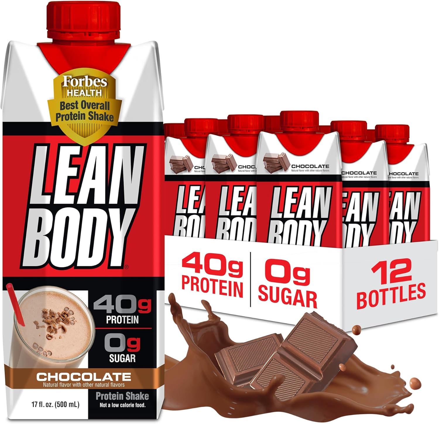 Labrada Lean Body Ready-to-Drink Chocolate Protein Shake, 40g Protein, Whey