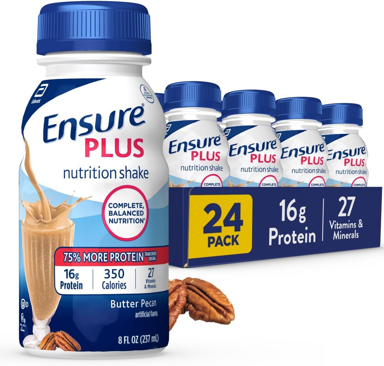 Ensure Plus Butter Pecan Nutrition Shake | Meal Replacement Shake | Ready To