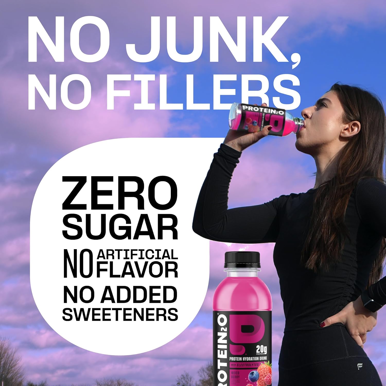 Protein2o Hydration Drink - 2-in-1 Liquid Clear Whey Protein Isolate and - View 3