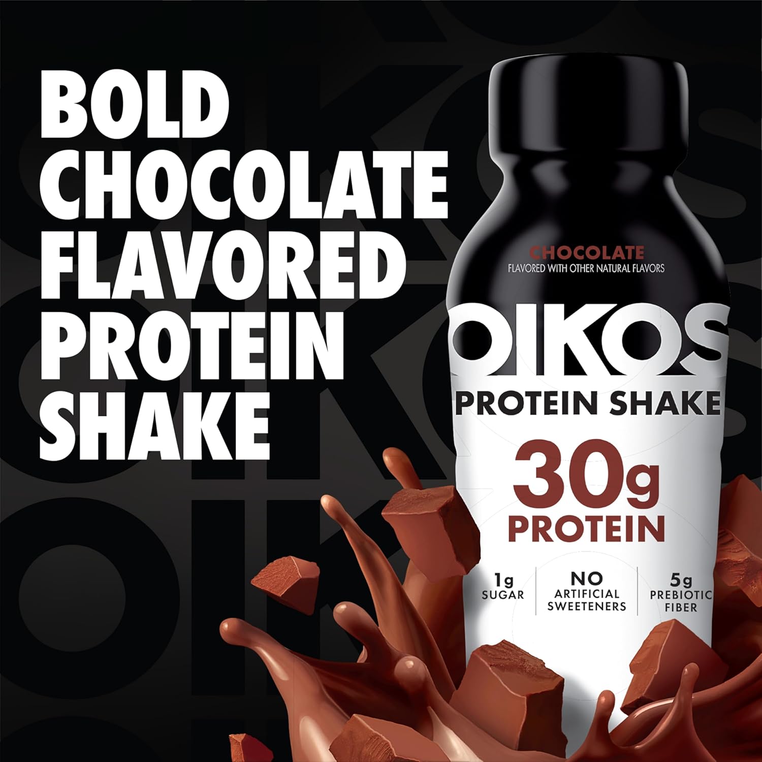 Oikos Protein Shake,Chocolate,30g High Protein Drinks,Shelf Stable,Ready to - View 3